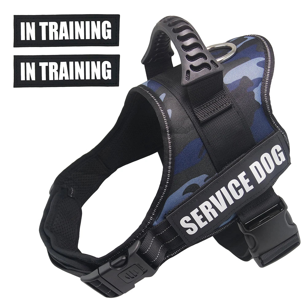 Bulldog Corgi Chihuahua Chest Harness for Service Dogs Custom Patches Soft Mesh Padded Dog Training Vest for Small and Large Dog