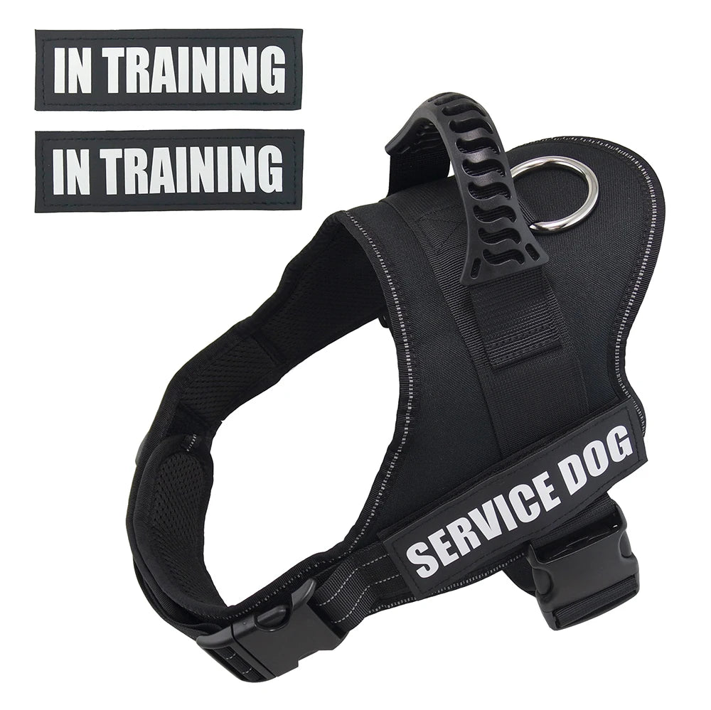 Bulldog Corgi Chihuahua Chest Harness for Service Dogs Custom Patches Soft Mesh Padded Dog Training Vest for Small and Large Dog