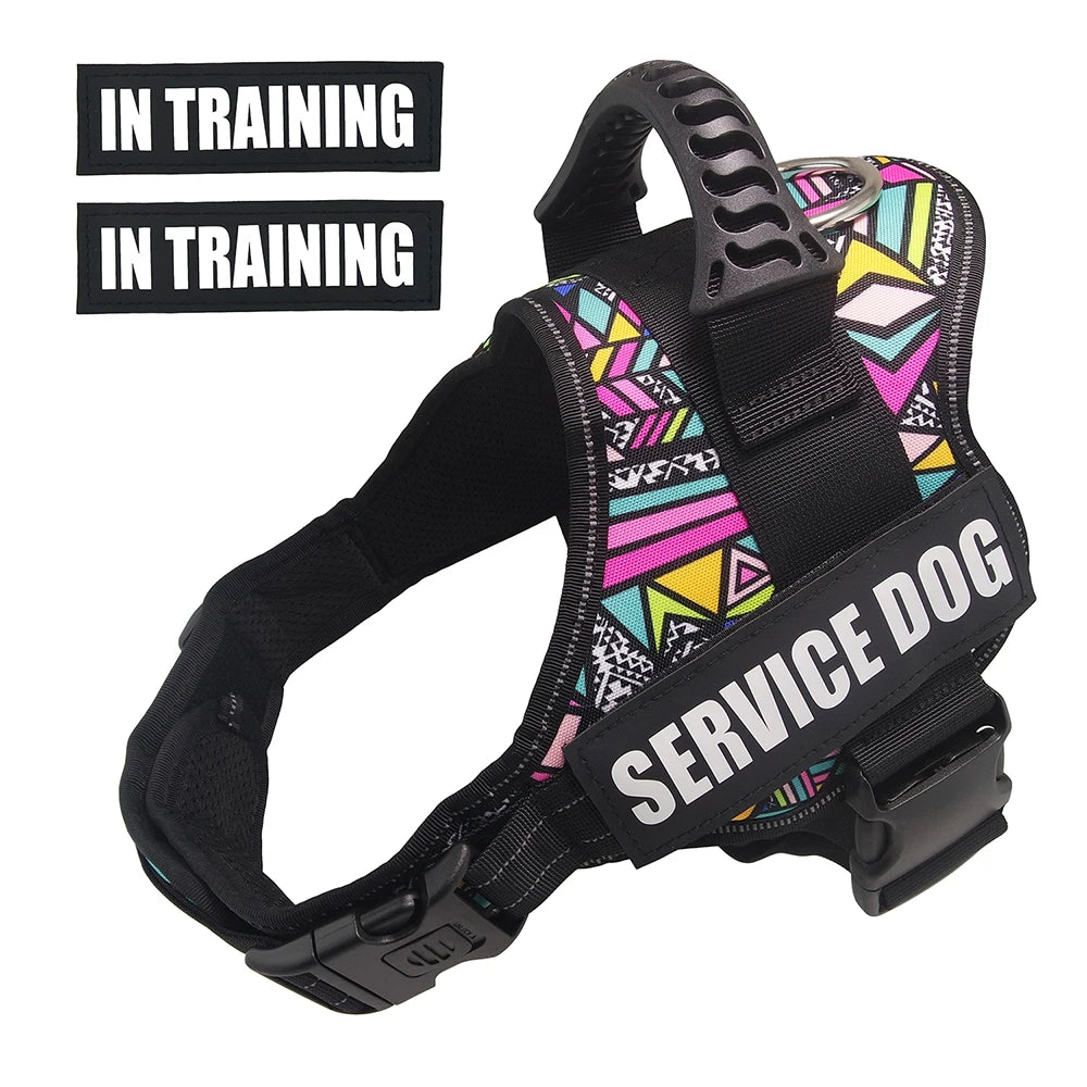 Bulldog Corgi Chihuahua Chest Harness for Service Dogs Custom Patches Soft Mesh Padded Dog Training Vest for Small and Large Dog